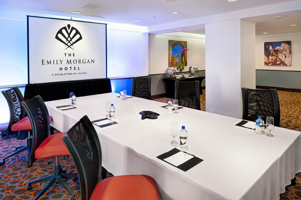 Meeting room at The Emily Morgan hotel.