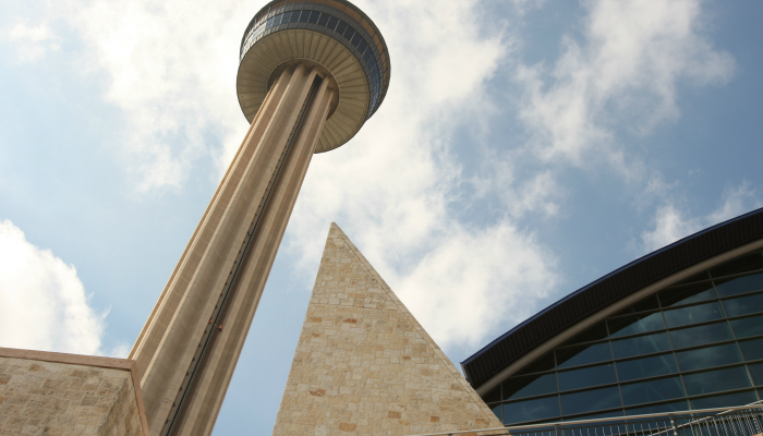 A column at the Henry B. González Convention Center.