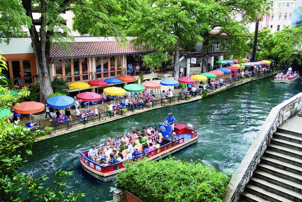 The San Antonio Riverwalk during the day.