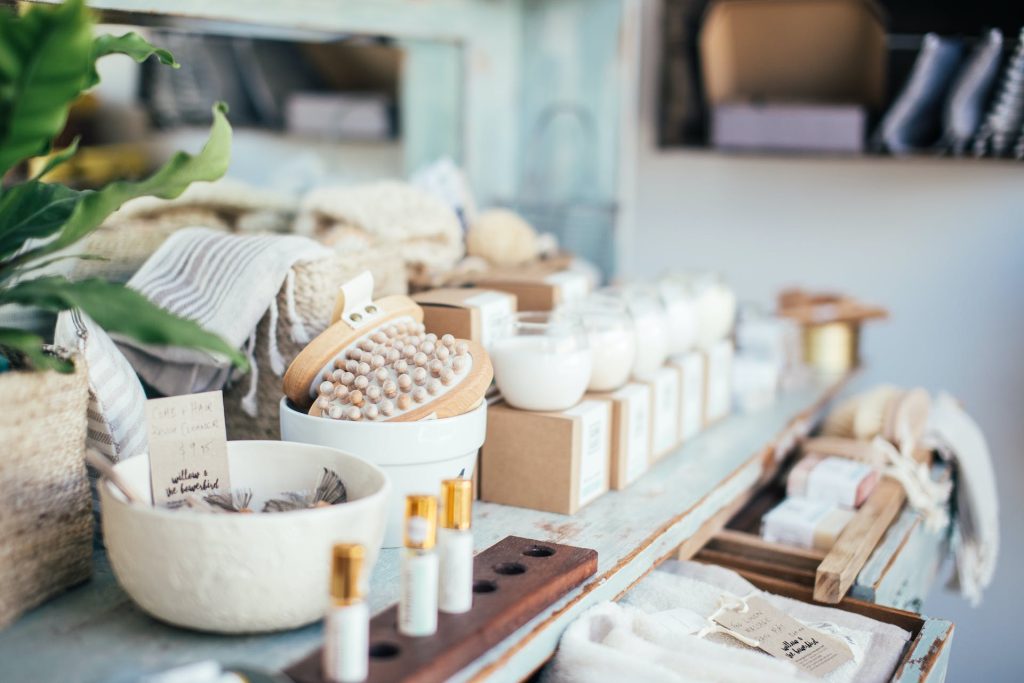 Boutique shop featuring bath and body products.