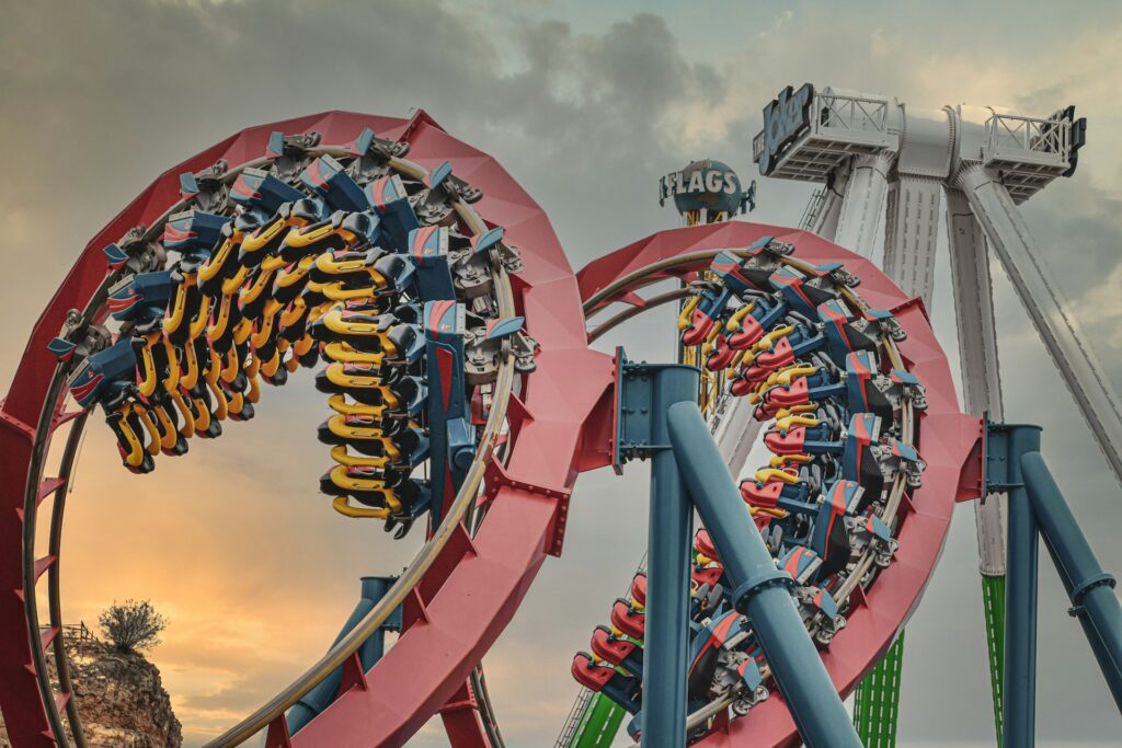 Roller coaster at Six Flags Fiesta Texas.